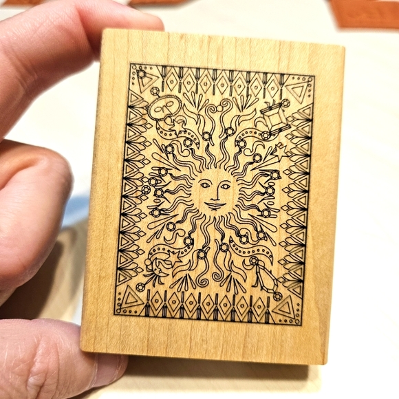 Sun Collage by Paper Parachute - celestial celebration rubber stamp - Picture 1 of 6
